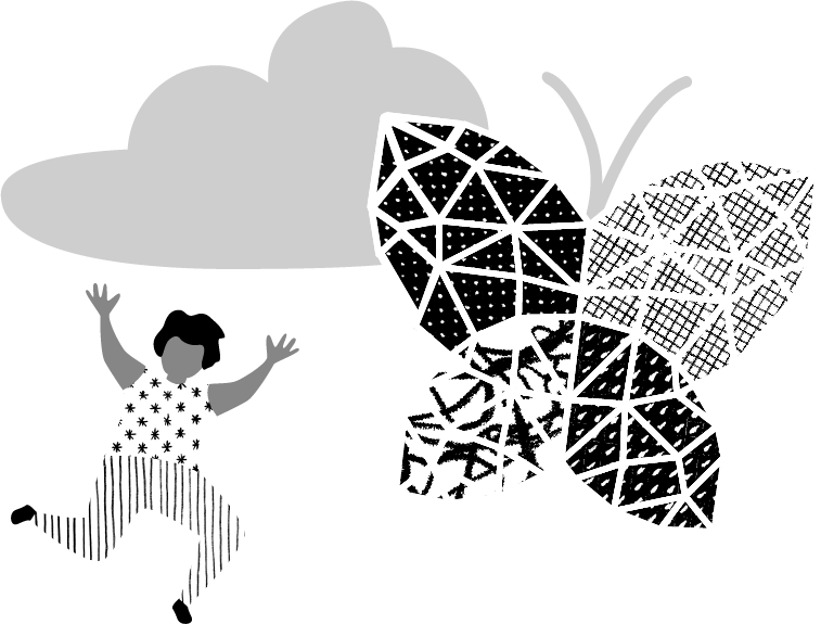 Child chasing a butterfly